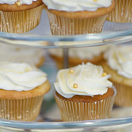 Keeposs Gold Foil Metallic Cupcake Liners Wrappers Baking Cups Standard Size, 200-Count #TOP4