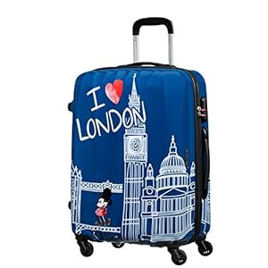 American Tourister Disney Legends Spinner handbagage, blauw (Take Me Away Mickey Londenon)., M (65 cm – 62.5 L), koffer
