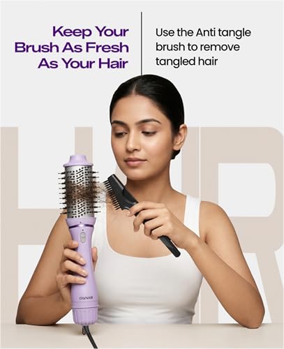 Image of Ownair Hot Air Brush for Hair with Dryer, 4 Heat & Speed Modes, Warm Air Styling, 1200 Watts, Hair Dryer for Women, Styling Brush with 360 Swivel Cord for Easy Styling