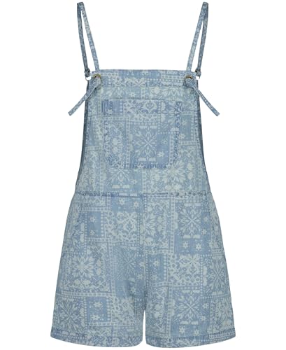 Image of Billabong Girls' Wave Watch Sleeveless Romper, Adjustable Spaghetti Straps, Front Pockets