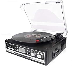 Platine Vinyle DL, Cassette 4 en 1 dl avec télécommande, Bluetooth, Radio FM, Lecteur de Cassette, USB, SD et encodage… - Les Beatles, Paul McCartney, John Lennon, RIngo Starr, George Harrison
