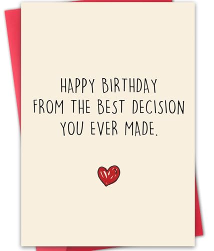 Funny Birthday Card for Husband Wife by Hongshan