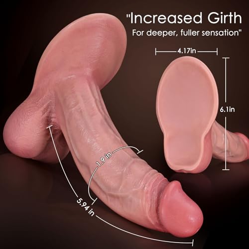 Image of Coocfan G spot Silicone Dildo with Extra Strong Suction Cup, 7.1 inch Soft Lifelike Texture Dildos, Hands-Free Adult Sex Toys,Sex Toys for Women, Men & Couples Harness Strapon Huge Thick Girth Dildos
