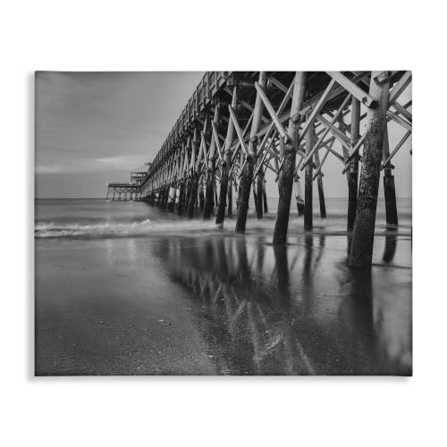 Ocean Bridge Dock Photography, 16 x 20 Inch Canvas Wall Art