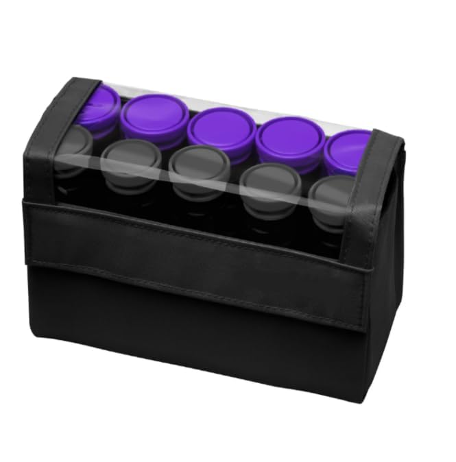 R'emiington Travel Size Professional 1.25” Compact Ceramic Hot Hair Rollers, 10-Piece Set, Ionic & Anti-Static Technology, Fast Heating, Black