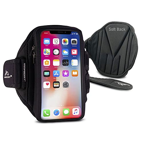 Armpocket X Plus Arm Band, Cell Phone Holder For Walking, Running Arm Bands For Cell Phone W/ Case, For Iphone 14 Series, Galaxy S21 Ultra, Pixel 7 Pro, & Devices Up To 6.5 Inches, Black Medium Strap #TOP4