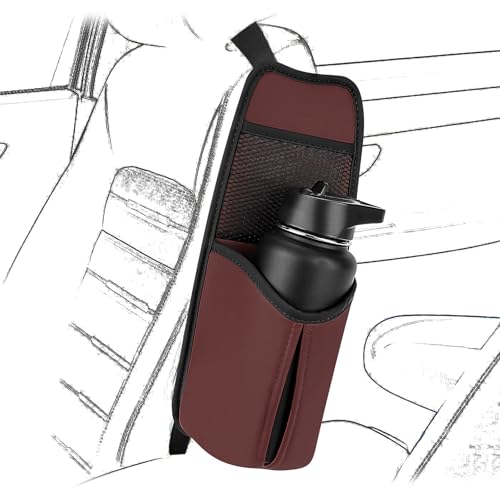 Grand porte-bouteille d'eau de voiture rouge universel pour rangement latéral de gourde rigide