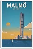 Dekorative Gemälde SCHWEDEN Malmö Vintage Reise Poster 