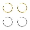 PAVOI 14K Gold Plated Lightweight Chunky Open Hoops | Gold Hoop Earrings for Women