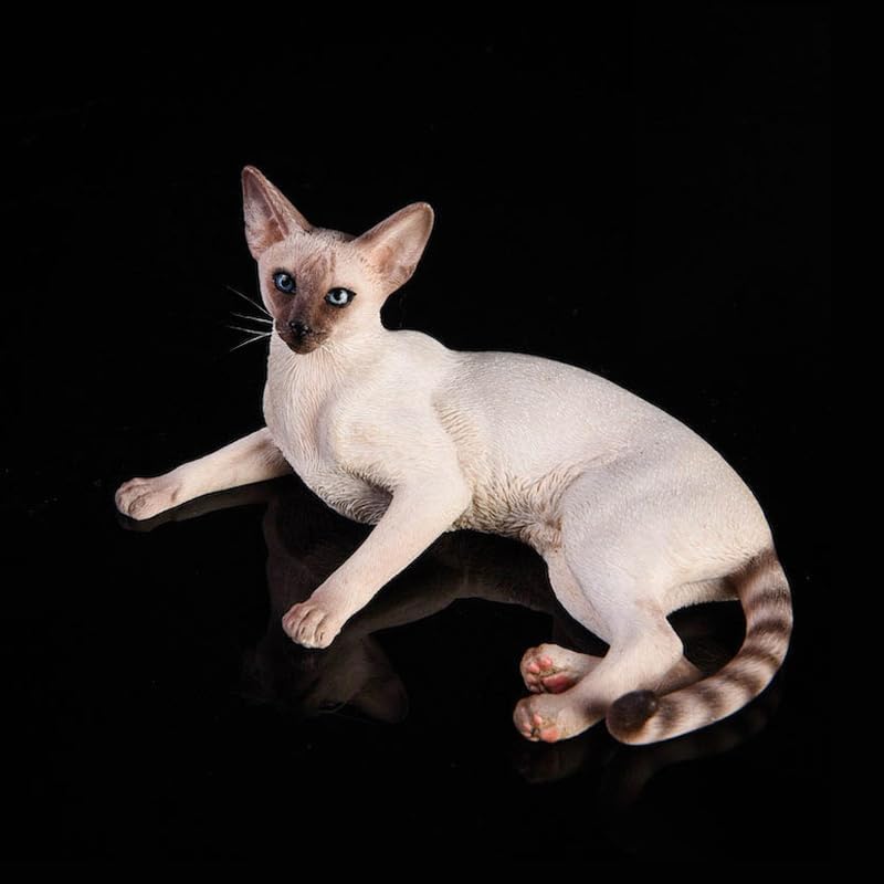 MMOS X JXK Siamese Cat Statue Cat Figurine for Table Decor Durable Polyresin with Intricate Details Gifts for Mom Women Cat Lovers