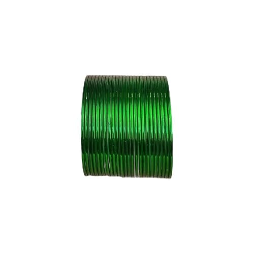 CHOHAN'S Handmade Shiny Bangles Set of 24 Lightweight Traditional Indian Bangles for Women & Girls, Skin-Friendly Multi-Color Ethnic Jewellery for Weddings, Festivals & Party Wear (Green, M(2.6))