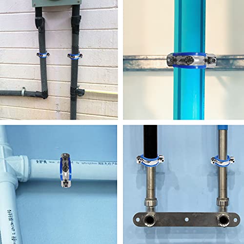 Cyeah 3 Pcs Wall Mount Ceiling Mount Pipe Support Clamp, 2 Inch Adjustable Stainless Steel Pipe Support Bracket Pipe Standoff For Dia 51Mm Pipe, Tube Or Rod Fixing, Adjustable Height 105-150Mm #TOP6