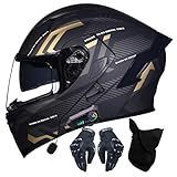 【Diseño Aerodinámico】Entrada de aire equilibrada, entrada de aire frontal y ventilación por vacío, ventilación directa, seca y cómoda. Ligero y resistente, no solo garantiza la seguridad del casco y reduce el impacto y el ruido del viento, sino que también reduce el peso del casco.