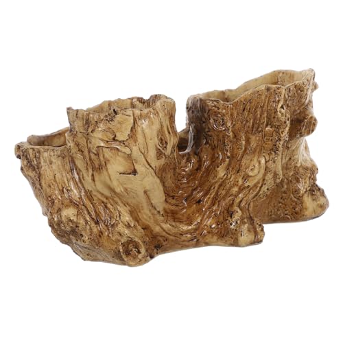 HANABASS Pot de Fleurs Résine Imitation Souche Arbre pour Compacte et Ventilée pour Décoration Intérieure et