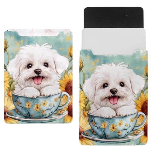 Funda para portátil contra arañazos diseño de girasol y perro