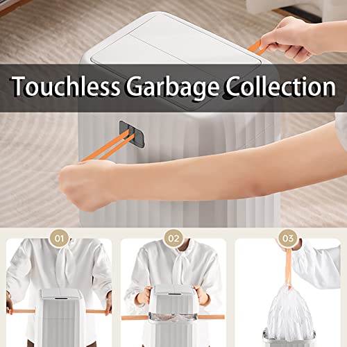 Touchless Bathroom Trash Can With Lid, 4 Gallon Plastic Automatic Garbage Bin, Waterproof Motion Sensor Wastebasket Rubbish Bin For Kitchen, Living Room, Bedroom, Office (No Battery) #TOP4
