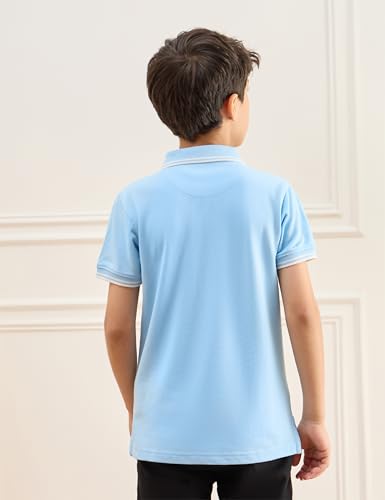 Image of Amazon Brand - Symbol Boys Cotton Rich Solid Polo Tshirt | Collar Tshirts | Half Sleeves | Plain-Regular Fit