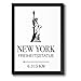 New York Freiheitsstatue mit individueller Entfernungsangabe personalisiertes Bild optional mit Holz-Rahmen Geschenk Geschenkidee
