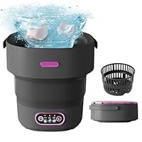 Mini Waschmaschine, 13L 2 in 1Faltbare Klein Waschmaschine Camping Mit Schleuder, Abnehmbarer Trockenkorb, 3 Modi Tiefenreinigung Portable Washing Machine Für Schlafsäle, Wohnmobil, 2,5 kg Leicht