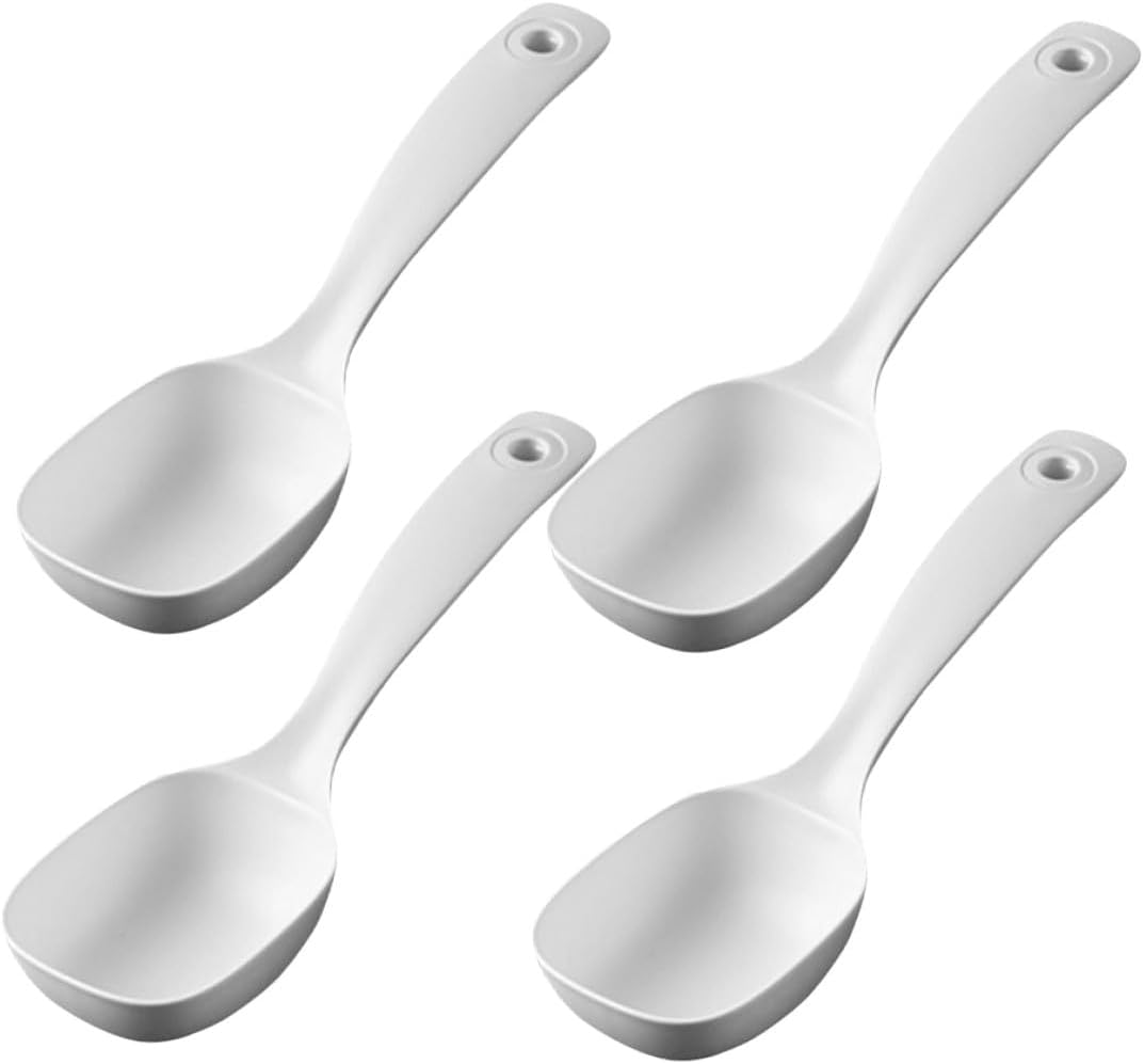 4pcs Long Handle Soup Ladles Non-stick Cooking Spoons Restaurant Serving Ladle Set for Porridge Rice Soup Kitchen Use