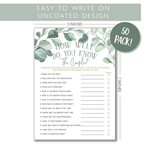 Your Main Event Prints Eucalyptus Bridal Shower Games and Activities (How Well Do You Know The Couple)