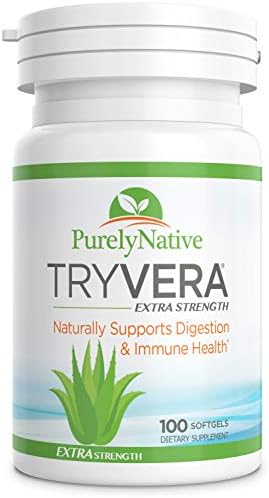 TRYVERA Aloe Vera Gels - Supports for Interstitial Cystitis, Leaky Gut, Constipation, Irritable Bowel Syndrome, Ulcerative Colitis - 100 Softgels