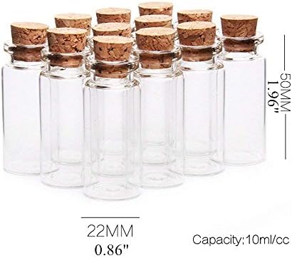 Danmu Art 30pcs 10ml 22mm x 50mm Mini Glass Bottles Jars with Wood Cork Stoppers Spell Jars Halloween Decorations