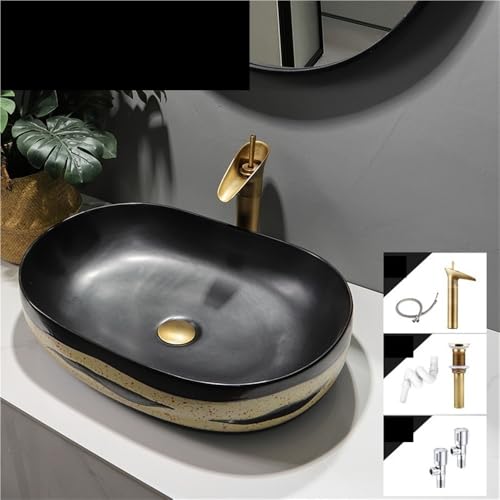 Lavabo rectangular de cerámica retro sobre encimera para el baño de casa 6