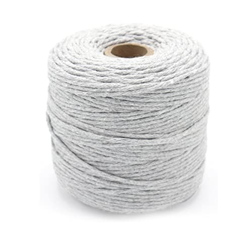 Fil de coton pour macramé - 3 mm x 200 m - Gris - Pour bricolage Cover