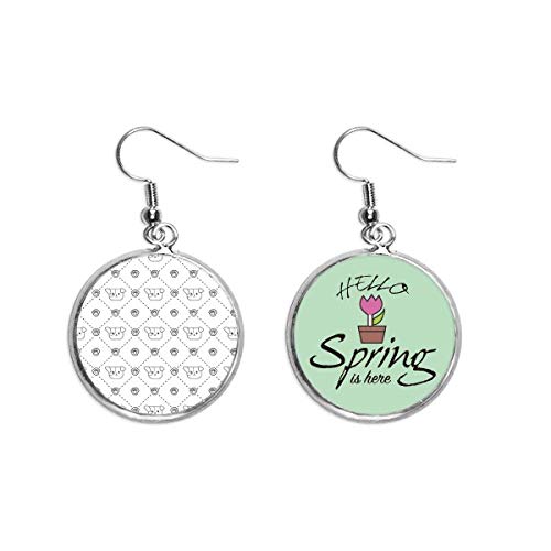 Pendientes de perro con dibujo de línea fina y joyería casual