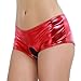 CHICTRY Women's Wet Look Faux Leather Underwear Open Crotch Mini Booty Panties Red Medium(Waist:27.5-39.0"/70-100cm)