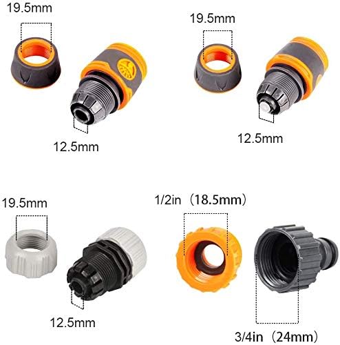Shiwaki 4 Pack Plastic Garden Hose Fitting Set Pipe Tap Connector Kit, 4 points quick water connection, Yellow - Image 4