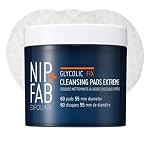 NIP + FAB Glycolic Fix Night Pads Extreme – 5% Glycolic Acid Exfoliating Facial Pads with Salicylic Acid (BHA) for Resurfacing, Deep Pore Clearing & Skin Radiance, 60 Pads