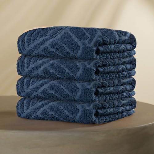Image of MUSA Banana Face Towels | 400 GSM | Terry Face Towel Set of 4 with Free Bag | Super Soft & Ultra Absorbent Towels for Facewash | Face Towel for Women, Men (Midnight Blue)