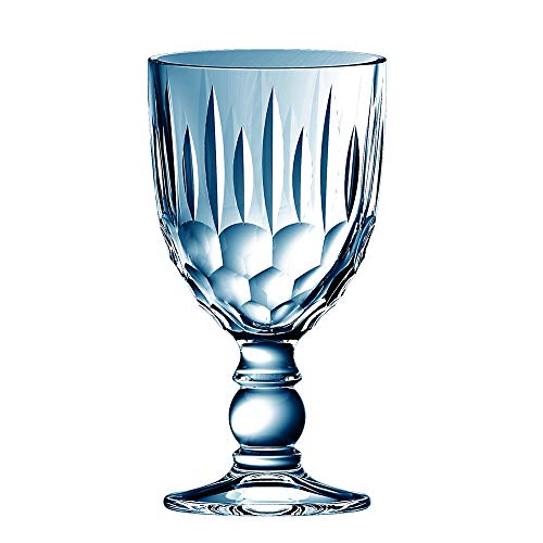 Jogo de Taças em Vidro, Glasgow, A15cm, 6 Peças, 250ml, Cor Azul, L'hermitage