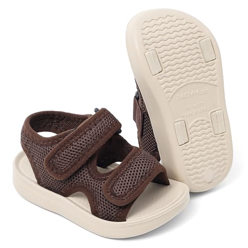 Image of MK MATT KEELY Unisex Kids Summer Slide Sandals Baby Comfort Anti-Slip Open Toe Adjustable Walking Beach Shower Shoes for Boys Girls