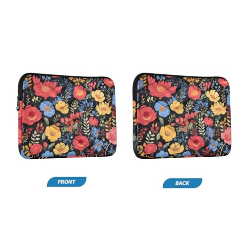 Funda para laptop de 13-14 pulgadas con diseño floral resistente al agua miniatura 2