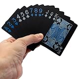 PLAYZOCO Professionelles Pokerdeck, PVC, wasserdicht, Kunststoff, Blau