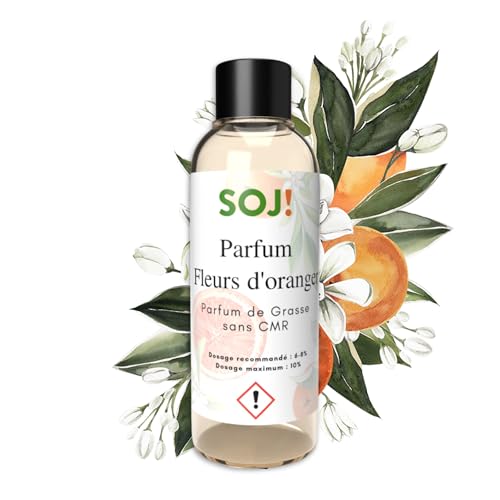 Concentré de Parfum pour Bougies, Création de Bougies, sans CMR de Grasse, 30 ml (Fleur d'oranger)