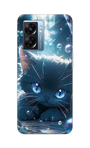Image of Printed Hard Back Cover Case for Oppo K10 5G Back Cover (Cute Cat) -1111