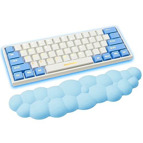 Keyboard Cloud Wrist Rest, Blue Cloud Wrist Rest with Leather Surface Memory Foam Non-Slip Base Cloud Palm Rest for Relieve Wrist & Arm Pain for Computer/Laptop