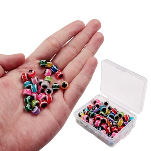 400 piezas caja de cuentas ojo de pez 3D multicolor miniatura 1