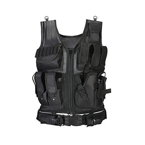 Blanketswarm Taktische Weste, Camouflage-Kampfweste, Outdoor-Cs Feldspiel, modulare Angriffsweste, Kampftraining, schützend, verstellbar für Erwachsene Cover