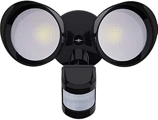 Sunlite 88907-SU LED Dual-Head Wall Mount Floodlight Fixture with Motion Sensor, 20 Watts