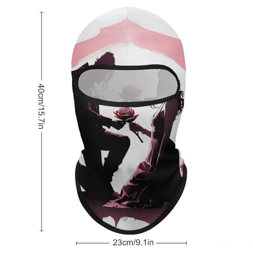 Balaclava con Rosa para Hombres y Mujeres, Máscara Facial de Protección Solar Respirable con Cubrecabeza Completo para Senderismo, Ciclismo, Correr, Conducción miniatura 2