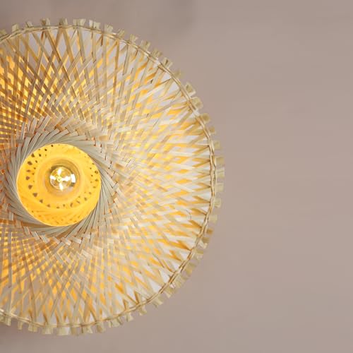 Image of Habere India-All the Cultures Fabricating India Wall Decor Lights | Night Lamp for Bedroom | Lamps for Living Room | Bamboo Wall Lamp - Round (M: 42 * 42 * 14 cm)