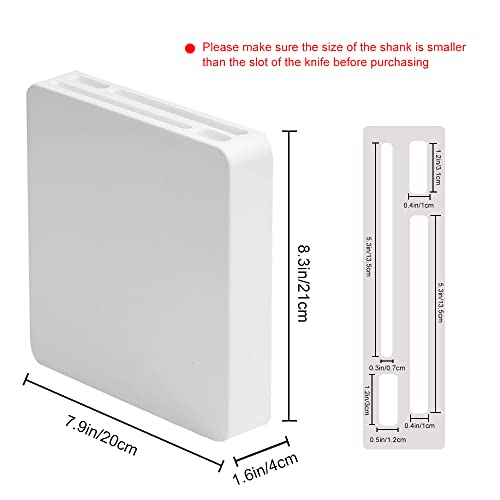 Universal Knife Block With 4 Slots, Wall Mounted White Knife Holder, Kitchen Knife Storage Stand Organizer, Self-Adhesive Knife Blocks Insert, Removable For Easy Cleaning #TOP6