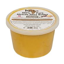 Kuza 100% African Shea Butter with Borututu - Creamy, Yellow - for Skin, Hair and Nails, 15 oz