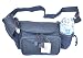 Mens Large Black Polyester 5 Pocket Fanny Fannie Hip Waist Pack Bag with Key Ring Carabiner