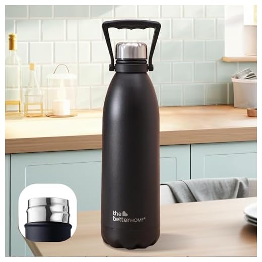 The Better Home 2 Ltrs Insulated Bottle | Doubled Wall 304 Stainless Steel | Stays Hot for 18 Hrs & Cold for 24 Hrs | Rustproof & Leakproof | Insulated Water Bottles (Black)